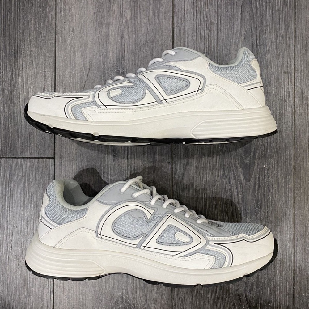 Gray and White Athletic Sneakers